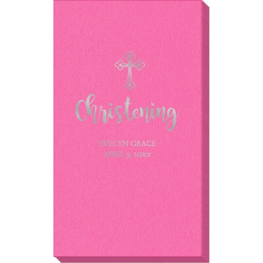 Ornate Celtic Cross Linen Like Guest Towels