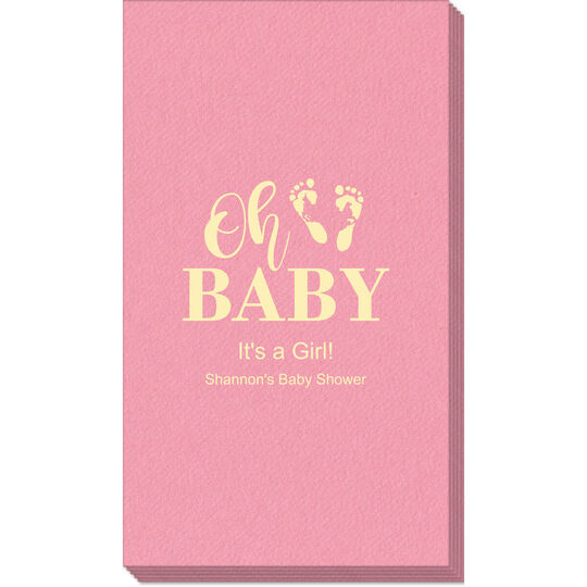 Oh Baby Linen Like Guest Towels with Baby Feet