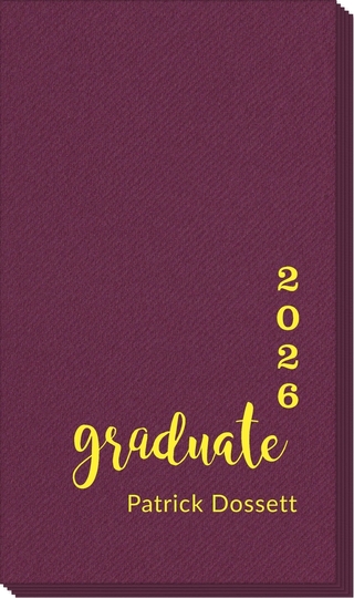 Graduate and Year Graduation Linen Like Guest Towels