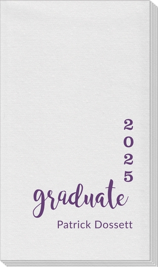 Graduate and Year Graduation Linen Like Guest Towels