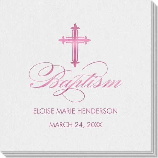 Fleur De Lis Cross Linen Like Napkins