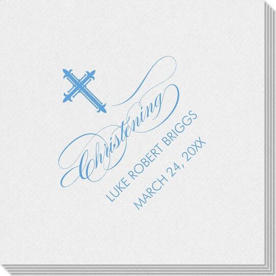 Fleur De Lis Cross Linen Like Napkins