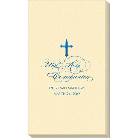 Fleur De Lis Cross Linen Like Guest Towels