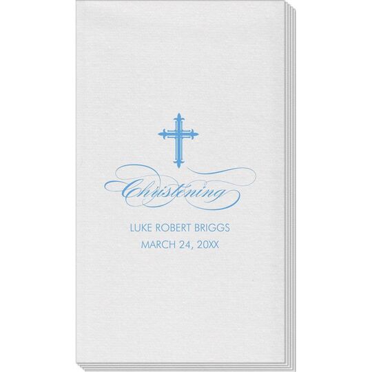 Fleur De Lis Cross Linen Like Guest Towels