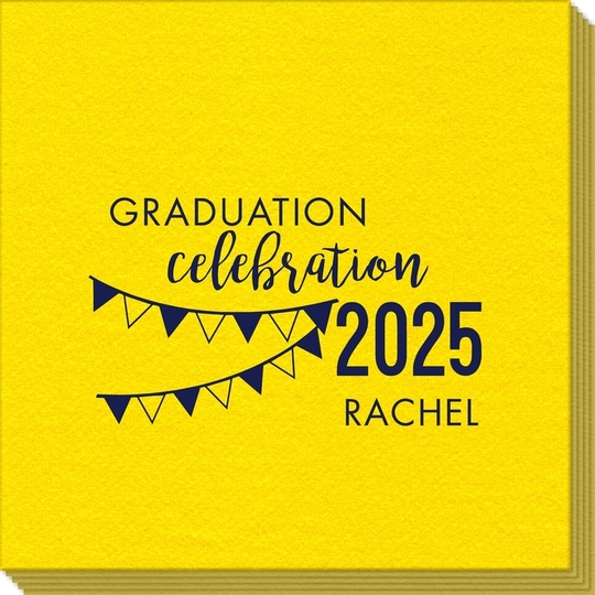 Celebration Pennants Graduation Linen Like Napkins