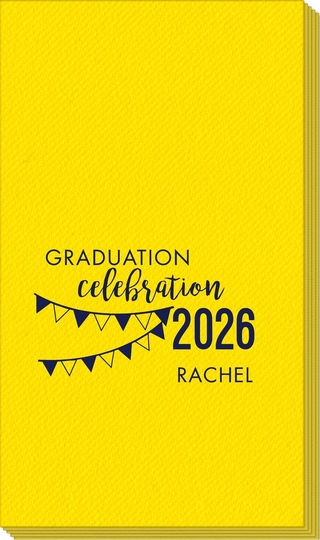Celebration Pennants Graduation Linen Like Guest Towels