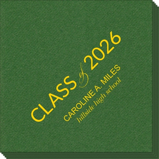 Bold Class of Graduation Linen Like Napkins