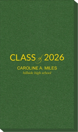 Bold Class of Graduation Linen Like Guest Towels