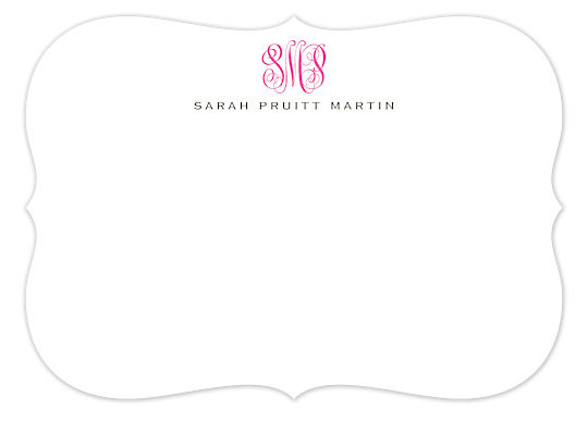 Medallion Script Monogram Flat Note Cards