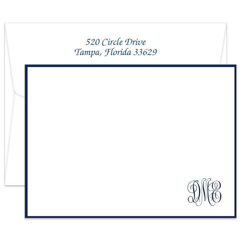 Flat Notecards (A2): Square Monogram