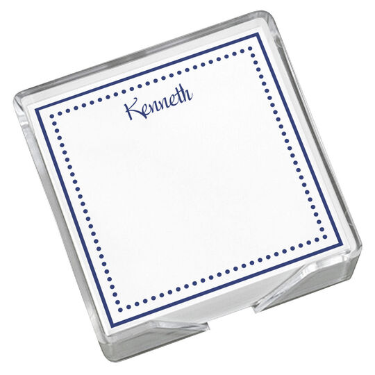 Dotty Memo Square with Acrylic Holder