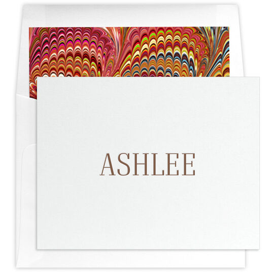 Tall Name Folded Note Cards - Letterpress