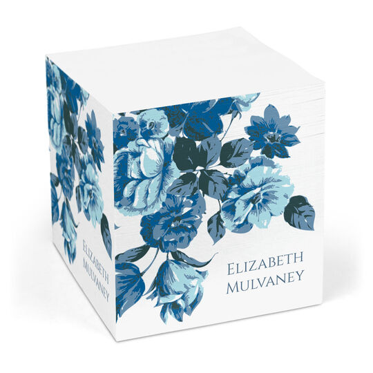 Impressive Blue Roses Sticky Memo Cube