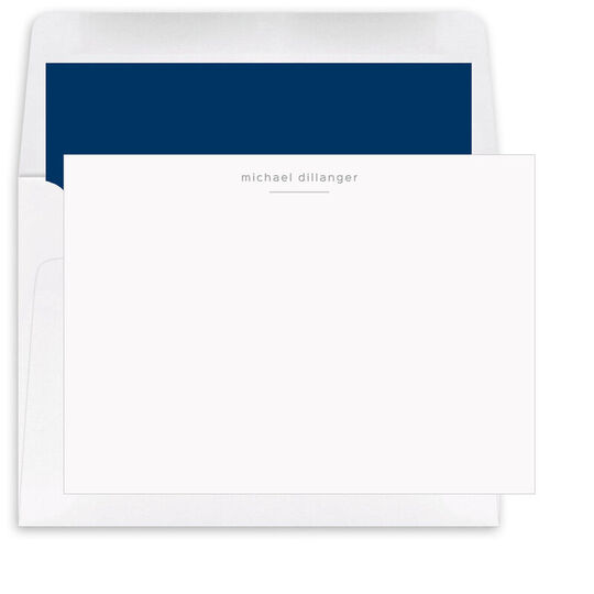 Underlined with Choice of Typeface Flat Note Cards - Raised Ink