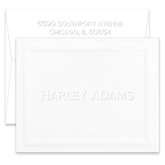 Knightsbridge Folded Note Cards - Embossed