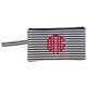 Personalized Navy Stripes Canvas Clutch Bag Image 1 of 2