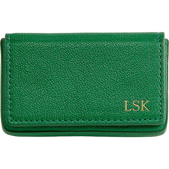 Hard Cover Personalized Leather Card Case