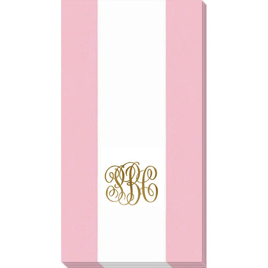 Caspari Bandol Stripe Guest Towel - Petal Pink