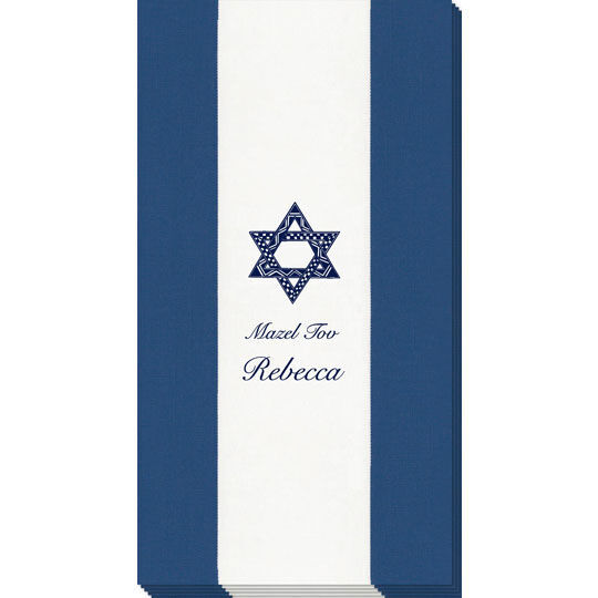 Navy Bandol Stripe Caspari Guest Towels