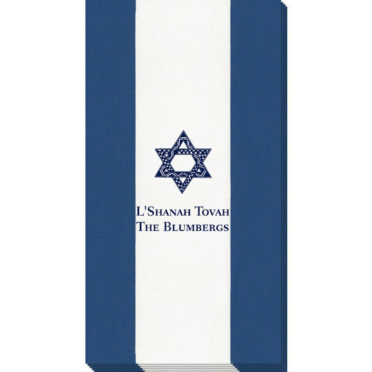 Navy Bandol Stripe Caspari Guest Towels