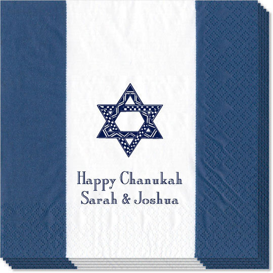 Navy Bandol Stripe Caspari Napkins