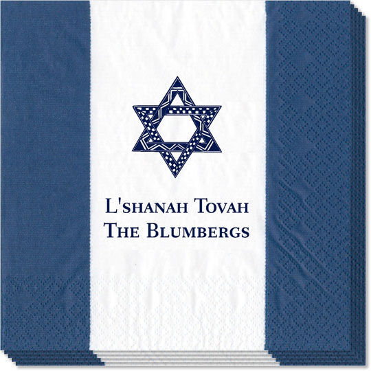 Navy Bandol Stripe Caspari Napkins