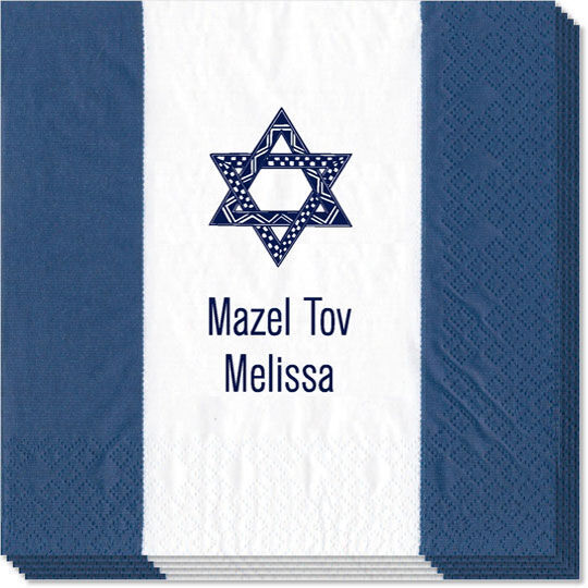 Navy Bandol Stripe Caspari Napkins