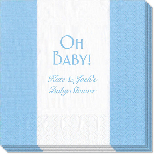 Light Blue Bandol Stripe Caspari Napkins