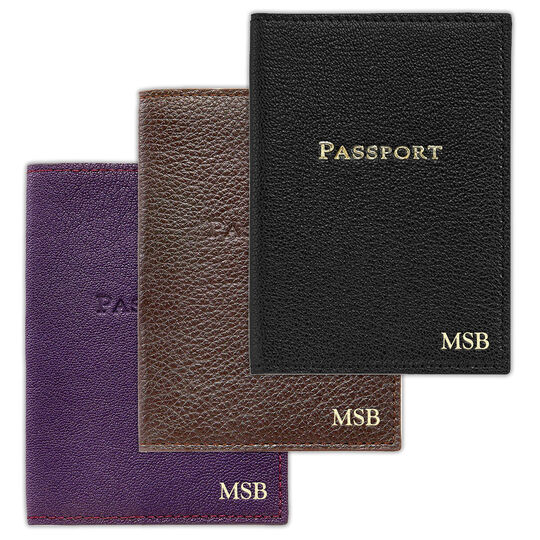 Personalized Leather Passport Cover