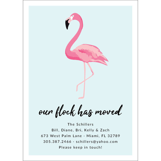 Chic Flamingo Moving Announcements