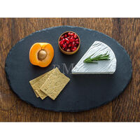Your Choice of Design Charcoal 12.5-inch Oval Slate Serving Board