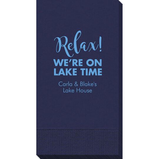 Relax We're on Lake Time Guest Towels
