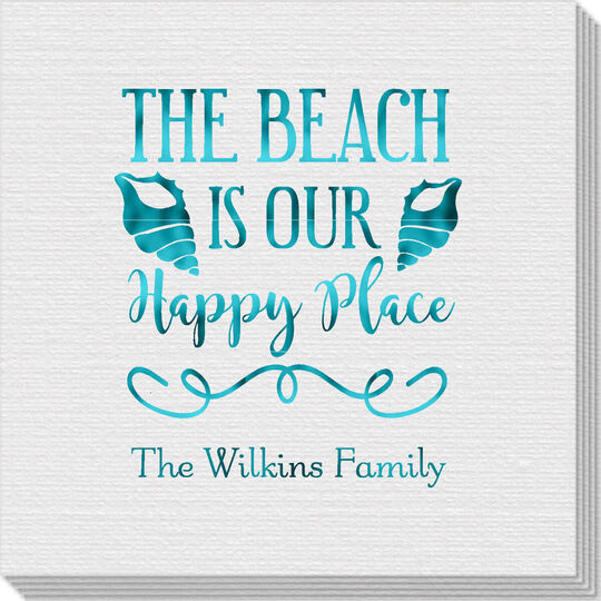 The Beach Is Our Happy Place Linen Like Napkins