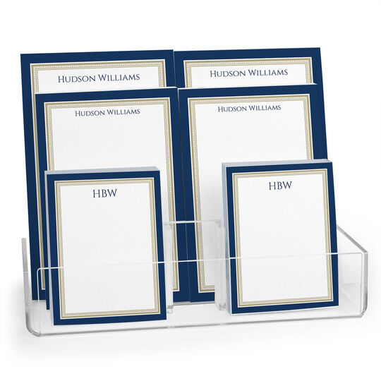 Classic Navy Border Notepad Set