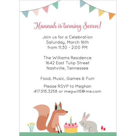 Woodland Picnic Invitations