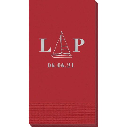 Sailboat Initials Guest Towels