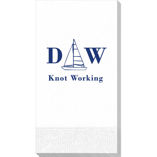 Sailboat Initials Guest Towels