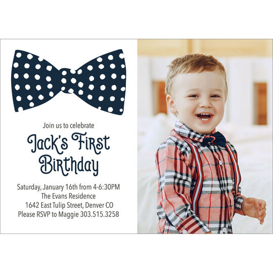 Bow Tie Photo Invitations