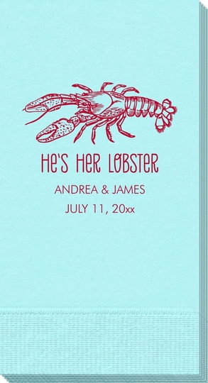 He's Her Lobster Guest Towels