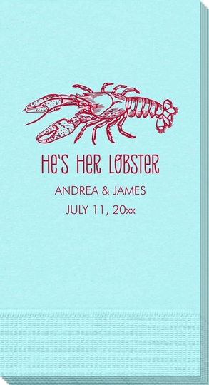 He's Her Lobster Guest Towels