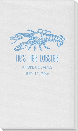 He's Her Lobster Linen Like Guest Towels