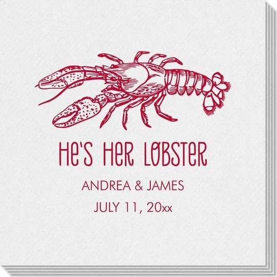 He's Her Lobster Linen Like Napkins