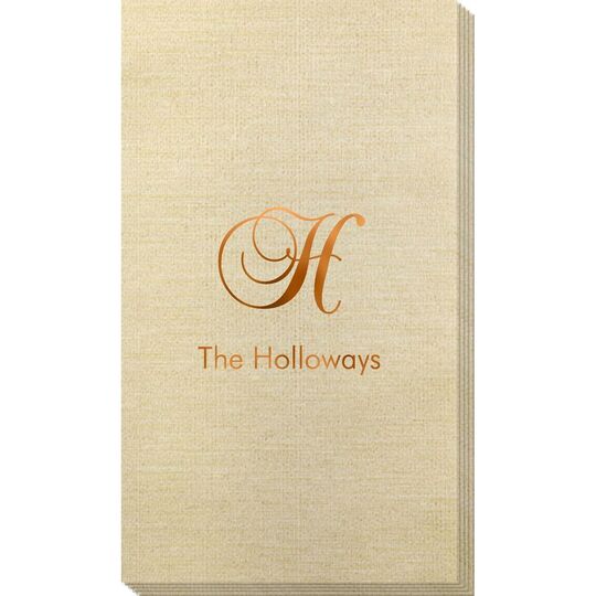 Elegant Initial Bamboo Luxe Guest Towels