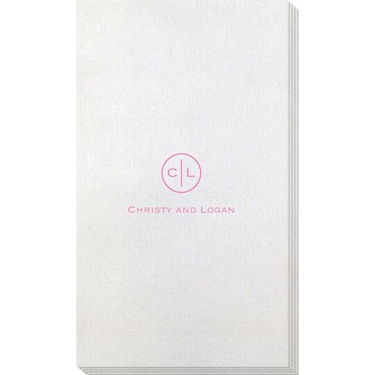 Circle Initials Bamboo Luxe Guest Towels