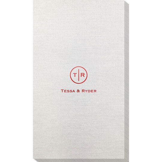Circle Initials Bamboo Luxe Guest Towels
