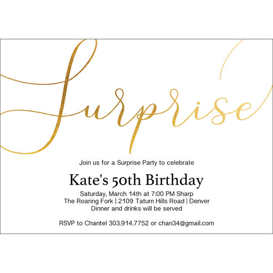 Surprise Foil Birthday Invitations