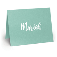 Handwritten Script Folded Shimmer Note Cards