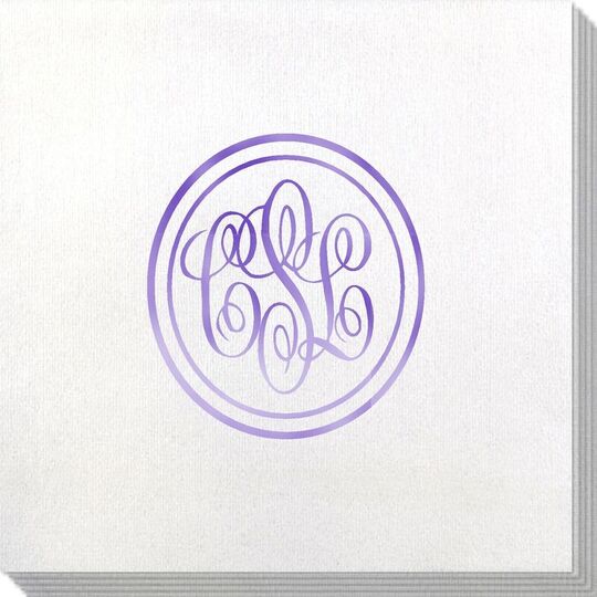 Double Circle Monogram Bamboo Luxe Napkins