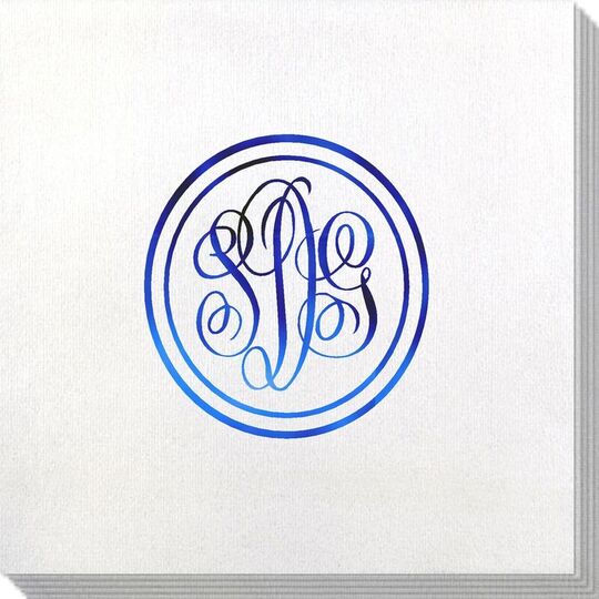 Double Circle Monogram Bamboo Luxe Napkins