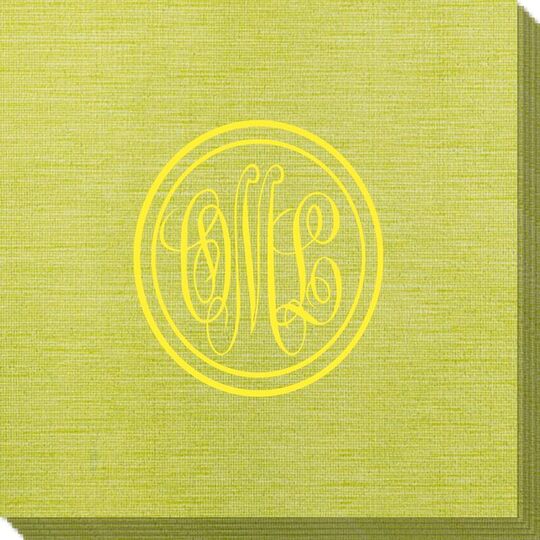 Double Circle Monogram Bamboo Luxe Napkins